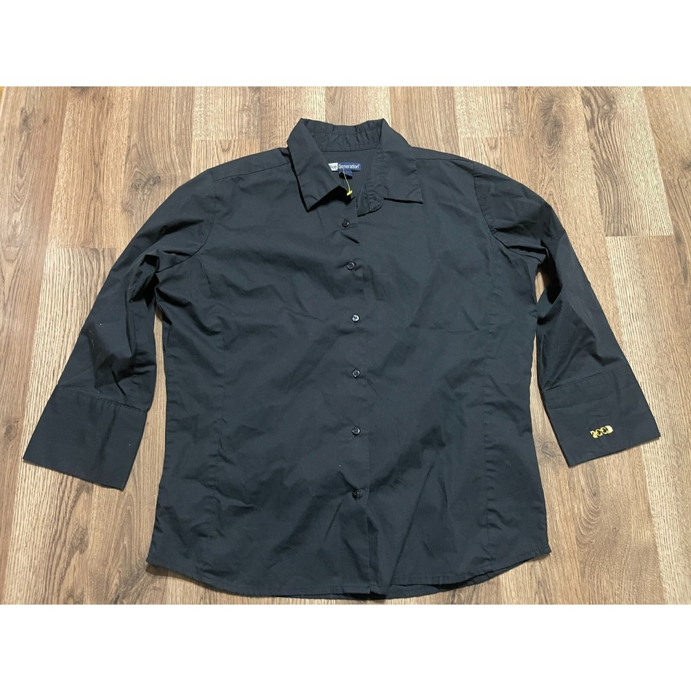 Blue Generation Shirt, Women's Size Medium, Black, Button Up, Long Sleeve